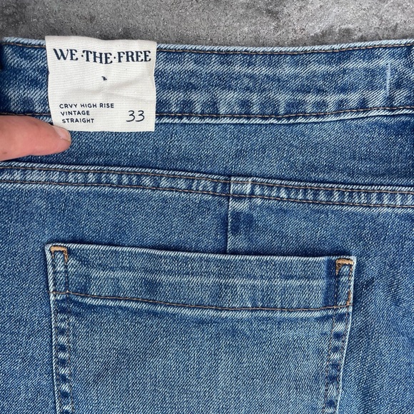 new with tags FREE PEOPLE curvy  High-rise Vintage Straight Jeans - Picture 5 of 10